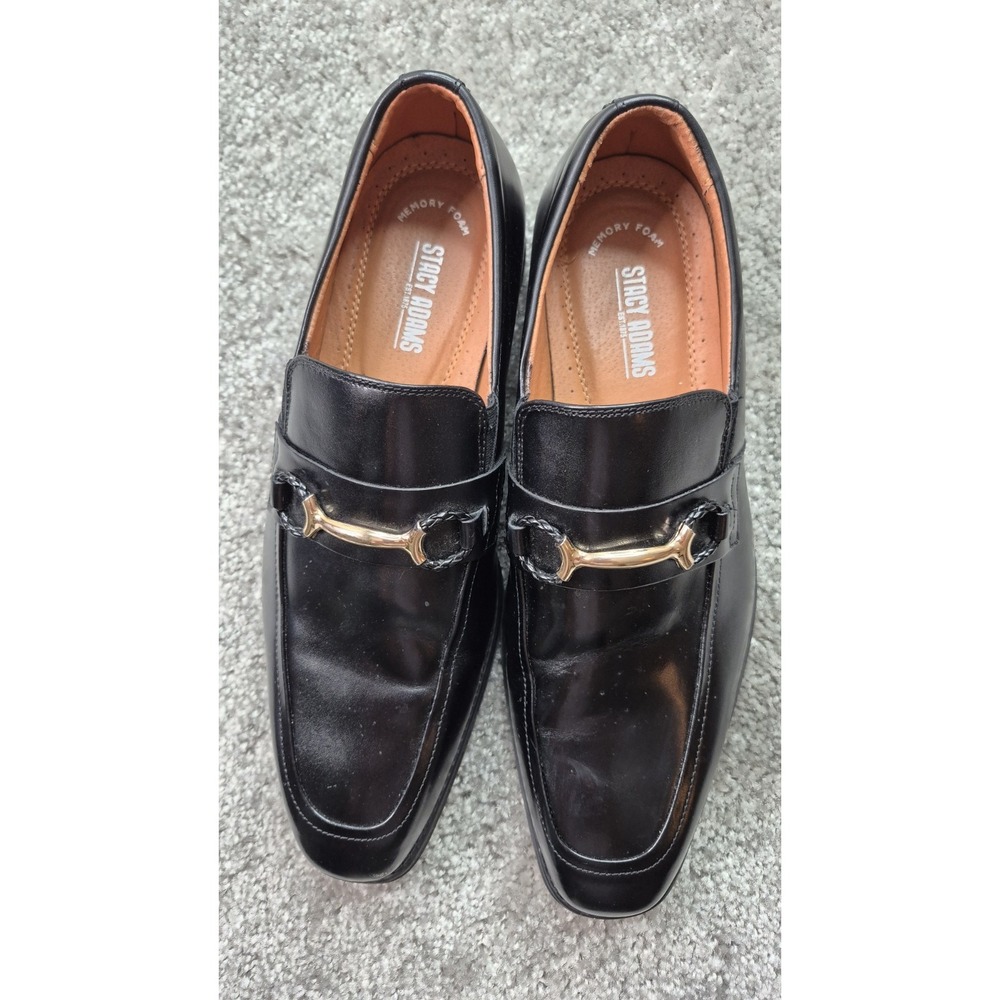STACY‎ ADAMS Men's Pierce Moe-Toe Slip-on Penny Loafer Size 10M Black